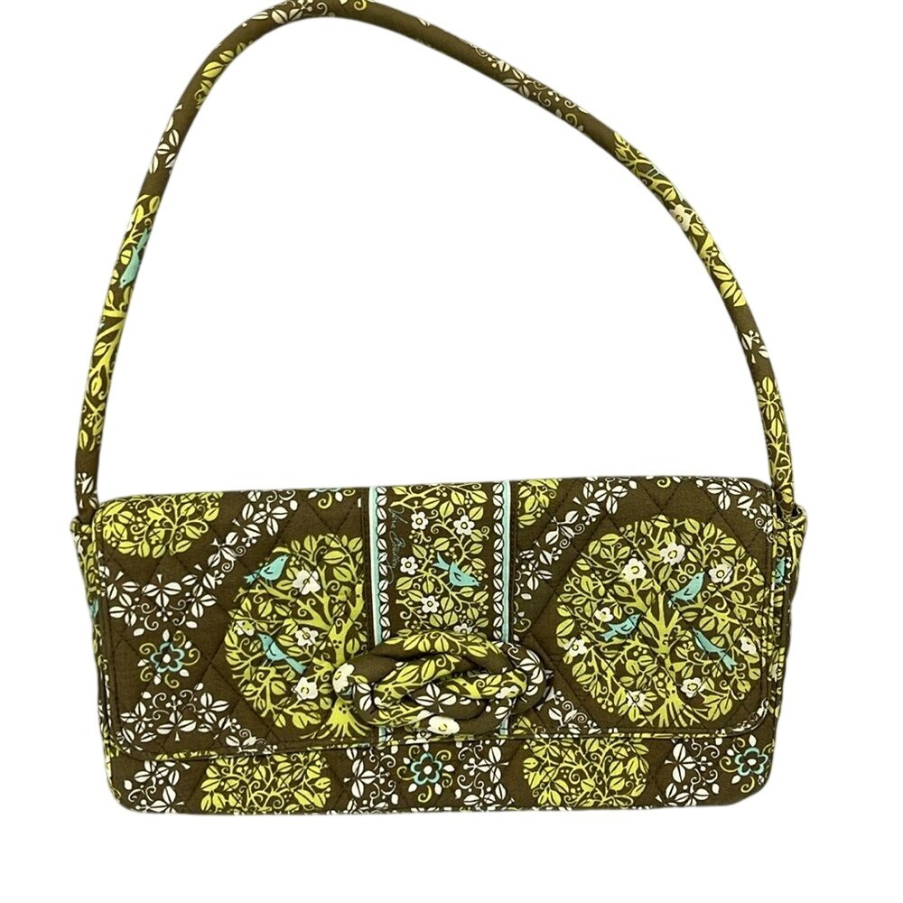 Vera Bradley Sittin in a Tree Knot Just a Clutch Retired Green Brown Purse